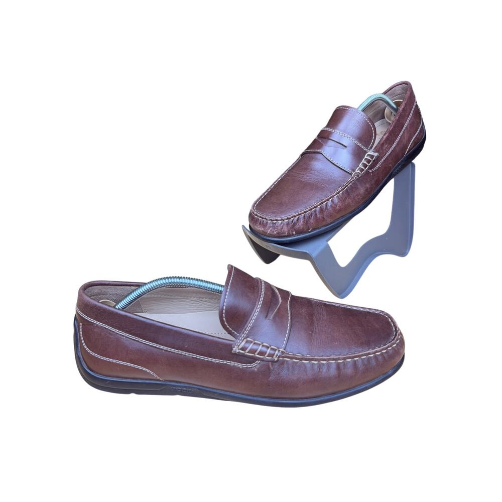 Ecco Classic Moc 2.0 Loafer Moccasin Shoes Genuine Leather Brown‎ EUR 44 US 11